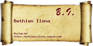 Bethlen Ilona névjegykártya