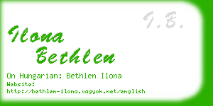 ilona bethlen business card